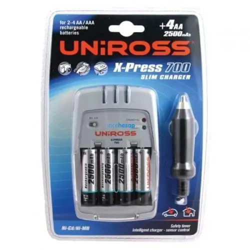 UNIROSS RC-104310 4 ADET 2500MAH PİLLİ ŞARJ CİHAZI