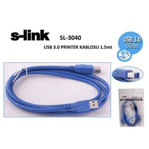 S-link SL-3040 USB 3.0 1.5MT Printer Kablosu