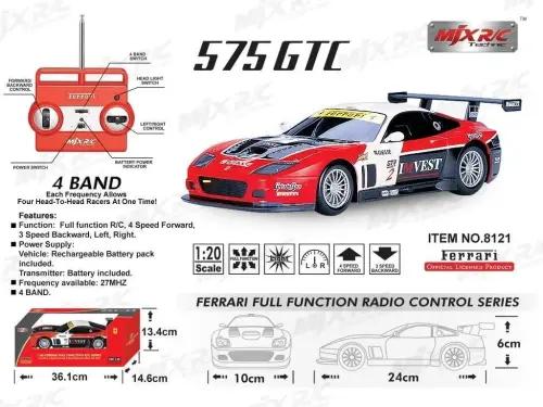 MJX 8121 FERRARI 575 GTC UZAKTAN KUMANDALI OYUNCAK ARABA (1:20)