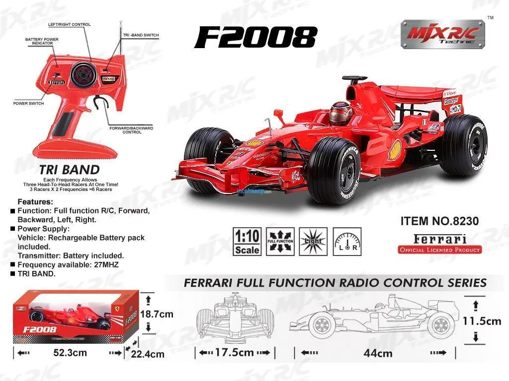 MJX 8230 FERRARI F2008 U.K. OYUNCAK ARABA (1:10)