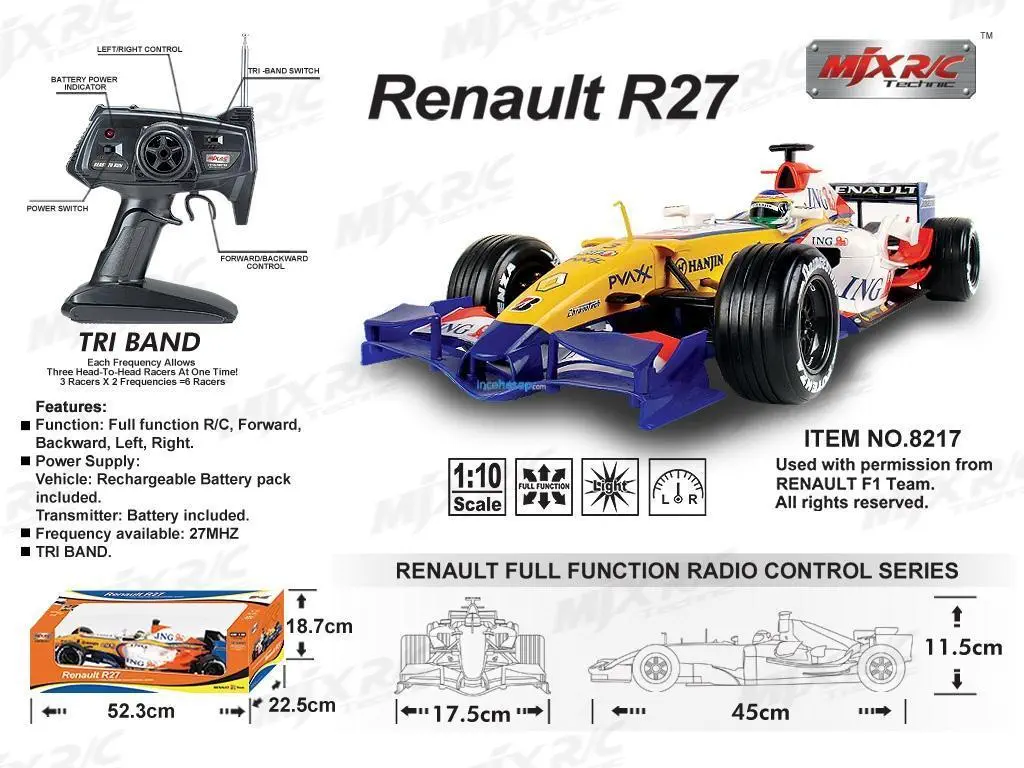 MJX 8217 RENAULT R27 UZAKTAN KUMANDALI OYUNCAK ARABA (1:10)