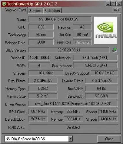 PALIT 8400GS (64Bit) 512MB TV DVI 16X