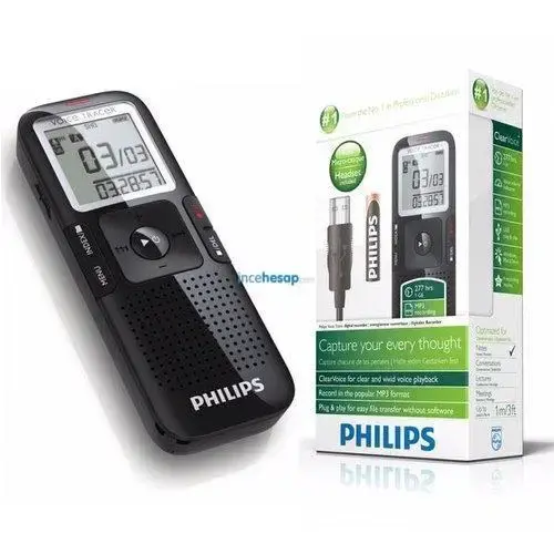 PHILIPS 1 GB LFH0632 SES KAYIT CİHAZI SİYAH