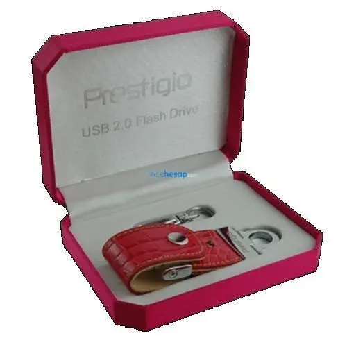 PRESTIGIO 4GB PEMBE DERİ USB BELLEK 
