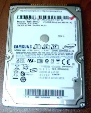 SAMSUNG 160 GB 2.5″ 5400 RPM 8 MB İDE SABİT DİSK