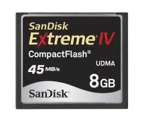 SANDISK 8 GB CF EXTREME IV COMPACT FLASH 
