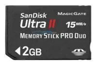 SANDISK 2 GB ULTRA II MS MEMORY STICK PRO DUO