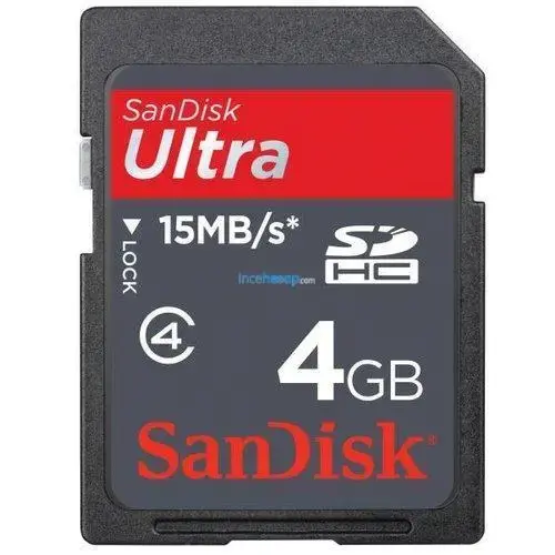 SANDISK 4 GB SD ULTRA SDHC 15MB/s SDSDRH-004G-P36 