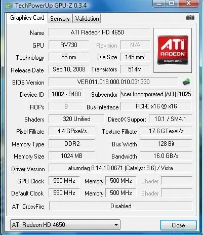 SAPPHIRE ATI HD4650 1GB DDR2 AVIVO 8X