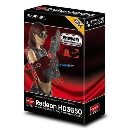 SAPPHIRE AMD HD3650 512MB DDR2 EKRAN KARTI