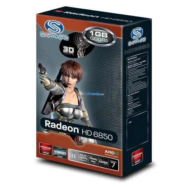 Sapphire HD6850 256 Bit 1GB DDR5 Avivo 16X Dp 