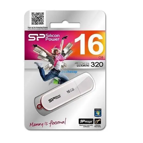 Silicon 16 GB USB 2.0 LüxMini 320 White