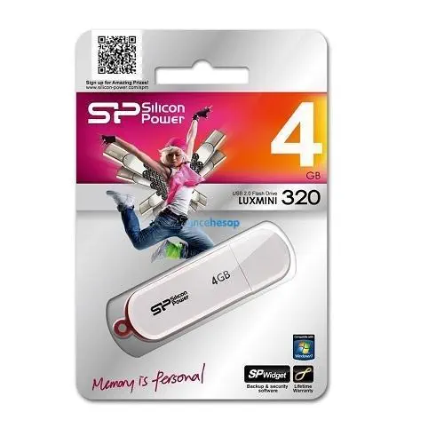 Silicon 4 GB USB 2.0 LüxMini 320 White