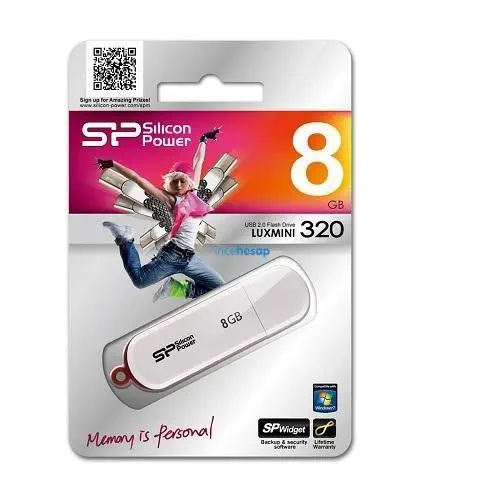 Silicon 8 GB USB 2.0 LüxMini 320 White