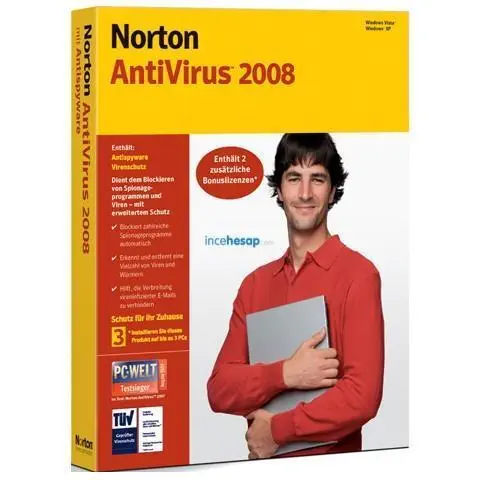 NORTON ANTIVIRUS 2008 KUTU-PC VEYA NOTEBOOK İLE