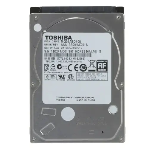 Toshiba 1 TB MQ01ABD100 8 Mb Sata 5400RPM Notebook Harddisk