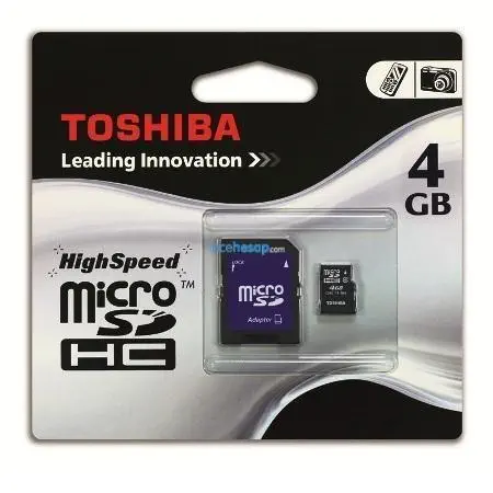 Toshiba 4 GB Micro SD (CLASS-4 High Speed Adaptör)