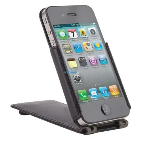 IPHONE 4 SİYAH DİK KAPAKLI KILIF T-CASE