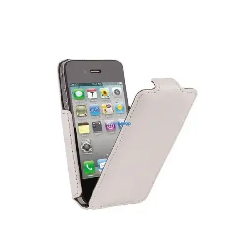 IPHONE 4 BEYAZ DİK KAPAKLI KILIF 