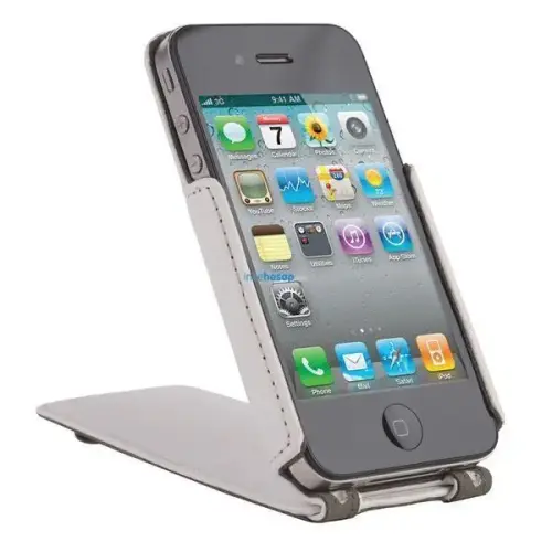 IPHONE 4 BEYAZ DİK KAPAKLI KILIF 