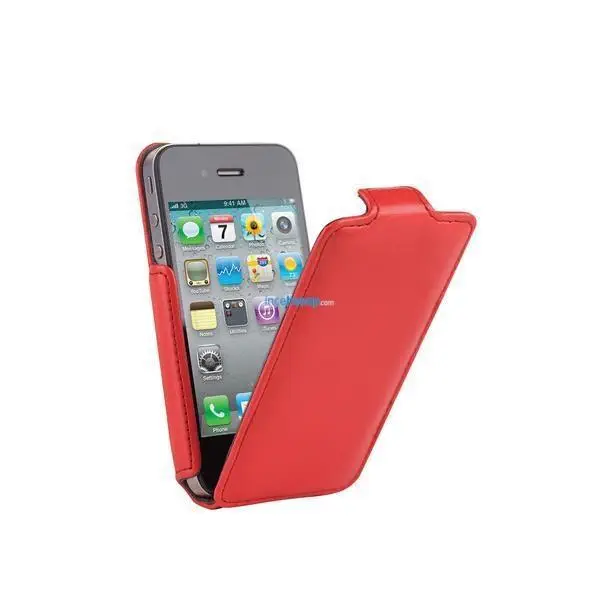 IPHONE 4 KIRMIZI DİK KAPAKLI KILIF 