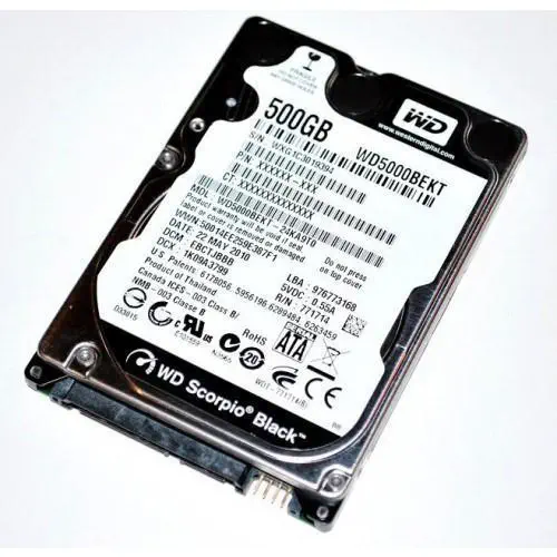 WESTERN DIGITAL 500GB 2.5″ 16MB 7200rpm Scorpio Black SATA2