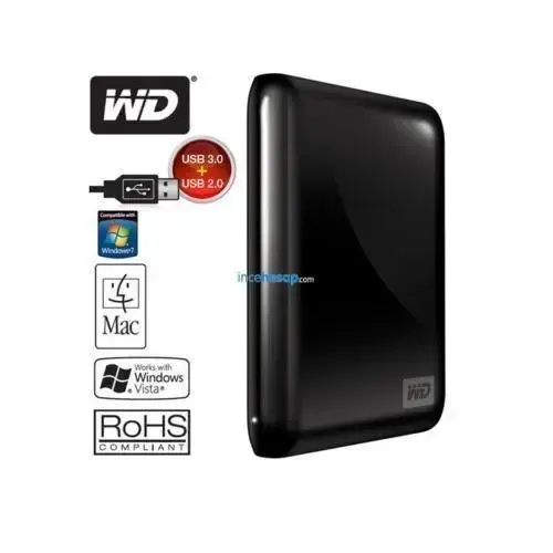 500 GB Western Digital 2.5 inch Mypassport Ess. USB 3.0 Siyah