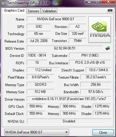 ZOTAC 9800GT ECO (256Bit)512MB GDDR3 TV DVI 16X