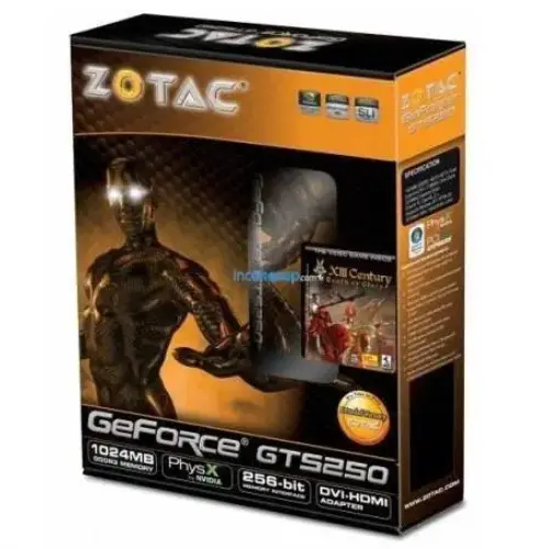 ZOTAC GTS 250(256Bit) 1GB DDR3 TV DVI 16X