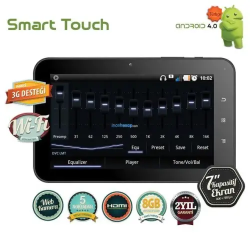 Ezcool Smart Touch 7 inch Kapasitif Ekran 8 GB Beyaz Tablet Pc