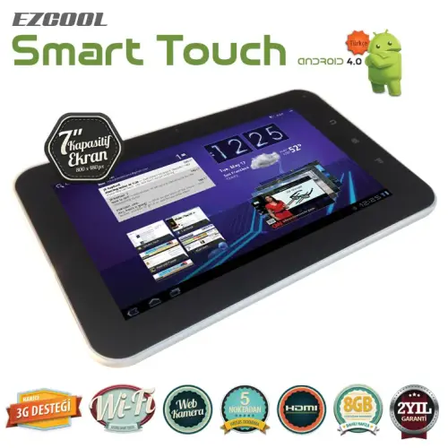 Ezcool Smart Touch 7 inch Kapasitif Ekran 8 GB Beyaz Tablet Pc