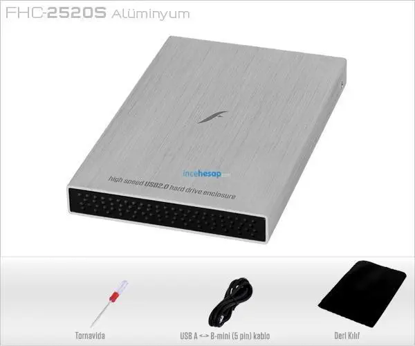 Frisby FHC-2520S 2.5 inch USB 2.0 Sata Aluminyum HDD Kutusu