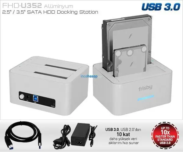 Frisby FHD-U352S USB Dual 2,5 inch/3,5 inch HDD Docking Station