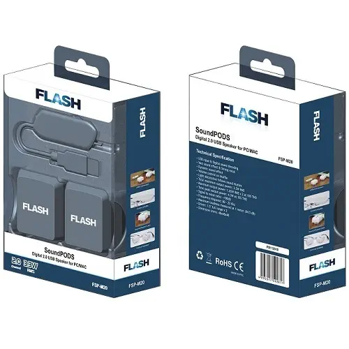 Flash FSP-M20-S Pc Usb 2.1 Digital Hoparlör Siyah