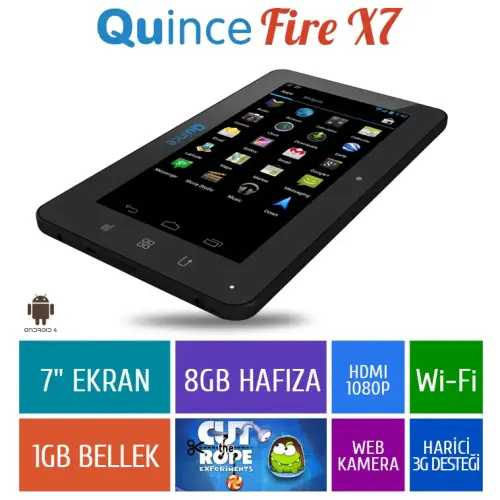 Quince Fire X7 7″ Siyah Tablet