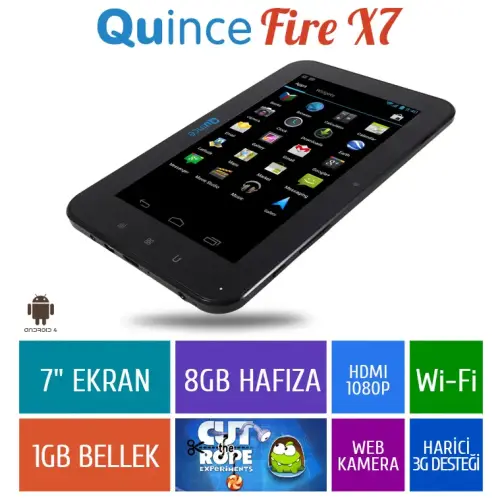 Quince Fire X7 7″ Siyah Tablet
