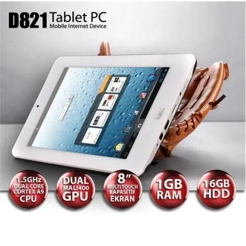 Artes D821 16GB 8.0″ Android 4.0 Wi-Fi Beyaz Tablet