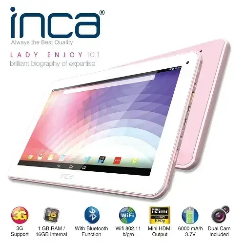Inca Lady Enjoy 10.1″ 16GB Pembe Tablet Pc  