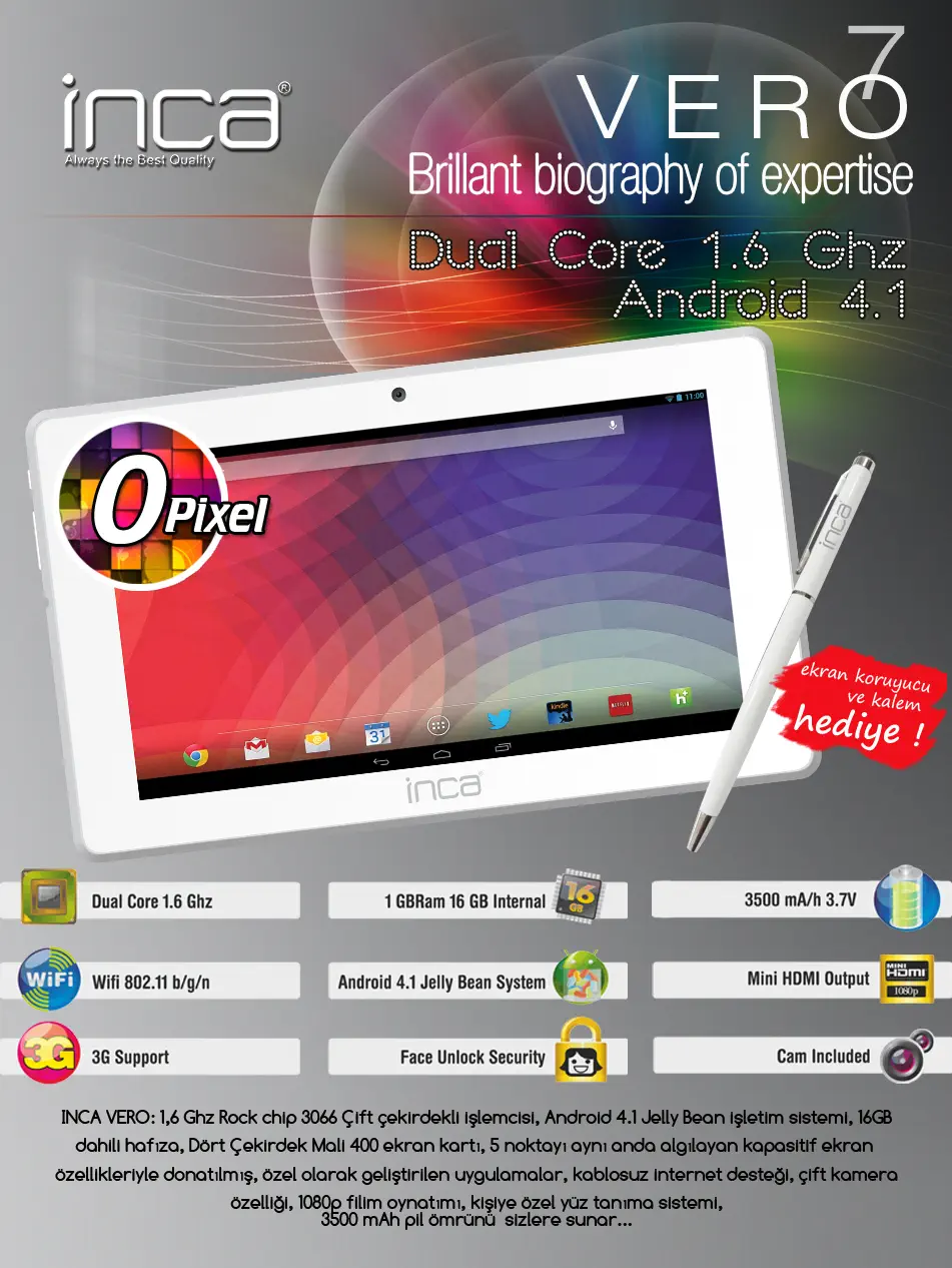 Inca Vero 7” 16GB Tablet Pc