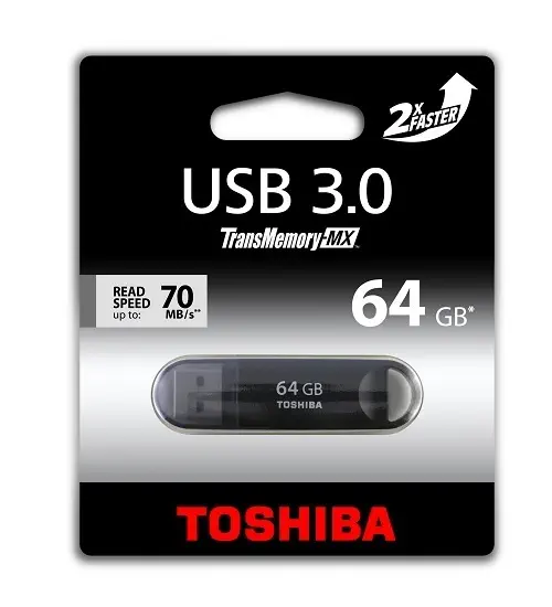Toshiba Suzaku 64GB 70MB/sn USB 3.0 Siyah Bellek