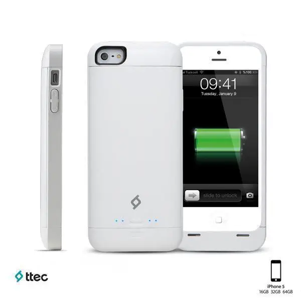 Ttec Şarjlı İphone 5 Beyaz Kılıf