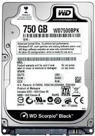 WD 750 Gb 2.5″ Black SATA 7200rpm 16MB WD7500BPKX