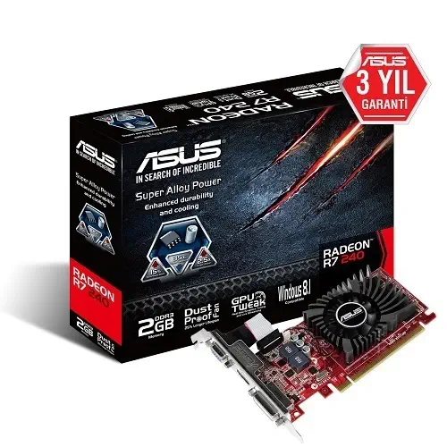 Asus R7240-2GD3-L 2GB DDR3 128Bit DX11.2 Ekran Kartı