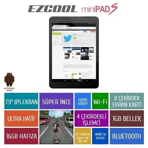 Ezcool miniPAD S 16GB Quad Core 7.9″ Ips Tablet Pc 