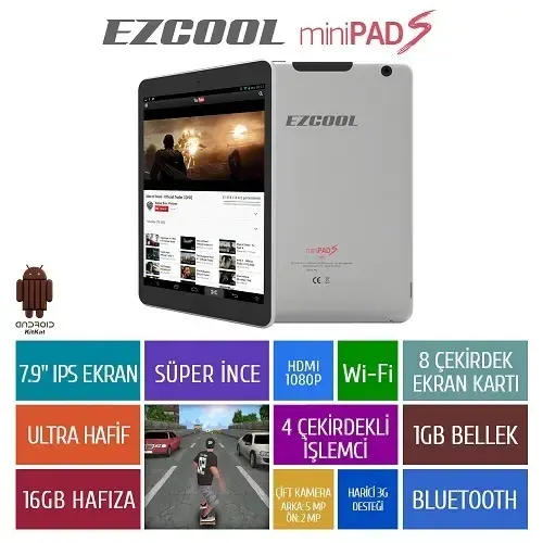 Ezcool miniPAD S 16GB Quad Core 7.9″ Ips Tablet Pc 