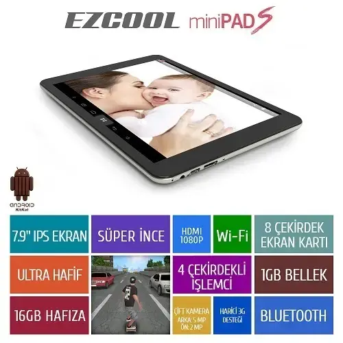 Ezcool miniPAD S 16GB Quad Core 7.9″ Ips Tablet Pc 