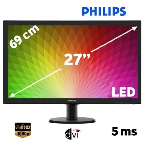 Philips 273V5LSB/01 27″ 5ms (Analog+DVI) Full HD Led Monitör