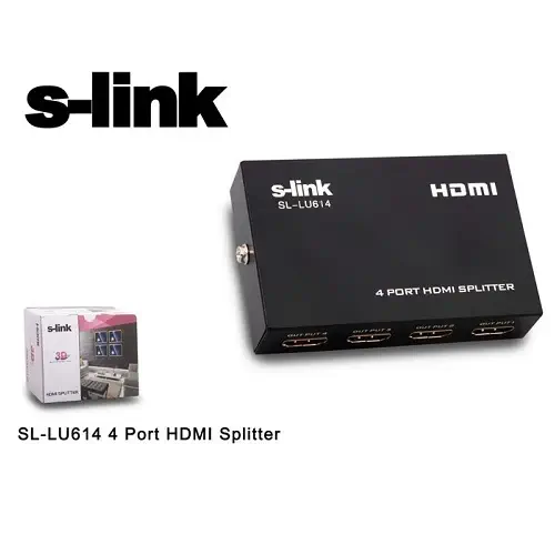 S-link SL-LU614 4 Port HDMI Splitter - Çoklayıcı