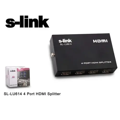 S-link SL-LU614 4 Port HDMI Splitter - Çoklayıcı