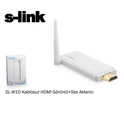 S-Link SL-W10 Kablosuz HDMI Görüntü+Ses Aktarıcı